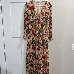 Floral Long Sleeve Maxi Dress